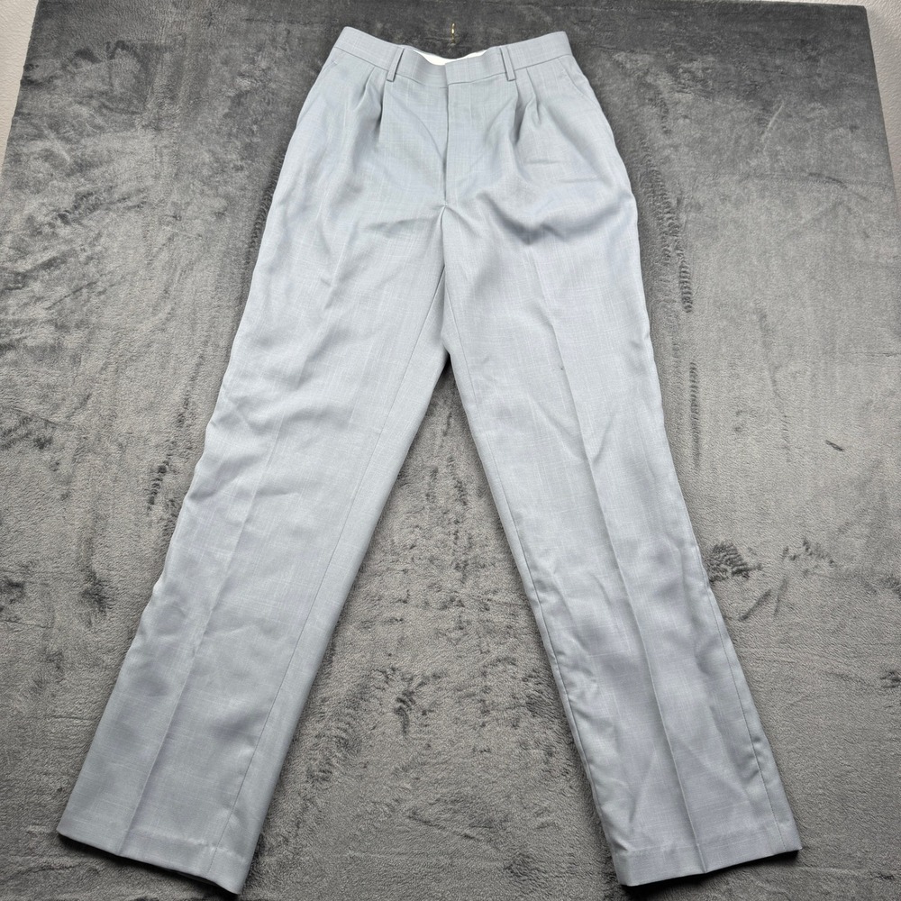Stacy Adams Dress Pants Mens 29R Gray Pleated Straight Leg Trousers Good